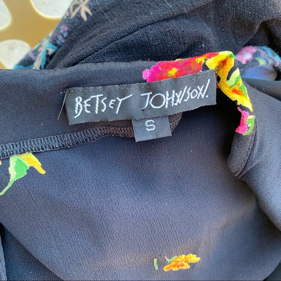 Vintage Betsey Johnson 90 2000 y2K Babydoll Rayon Floral Button Mini Slip Dress - Picture 5 of 6